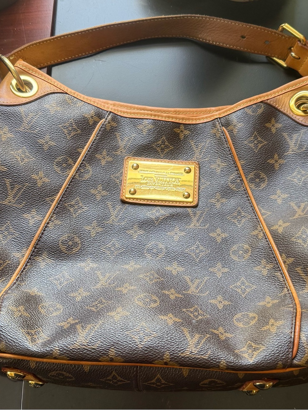 Louis Vuitton Galleria PM Monogram Canvas Brown Shoulder Bag with Gold Plate - Picture 6 of 17